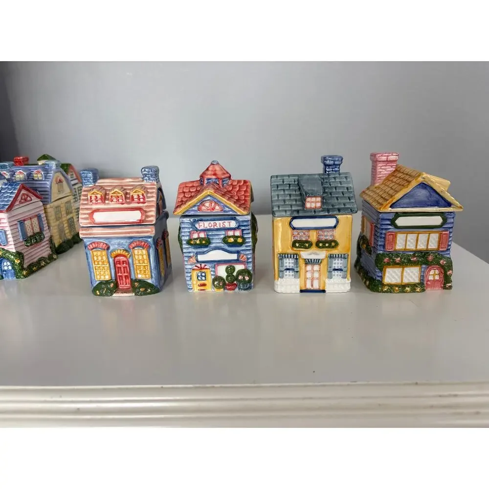 Vintage 1980s Avon Spice Village Ceramic Jars w/Original Labels Set of 11